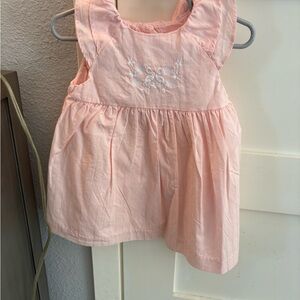 Janie and Jack Light Pink Baby Dress with Embroidery